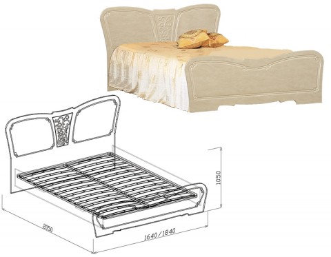 Кровать №1 (с ортопедическим основанием) Верона 164 см