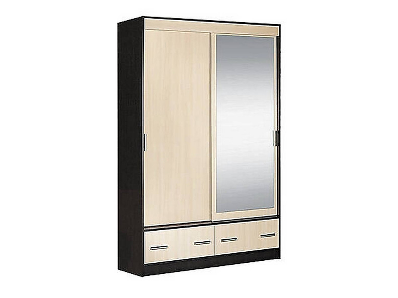 Шкаф-купе 2-х створчатый с ящиками 1350 с 1 зеркалом Светлана (ММ) 135 см