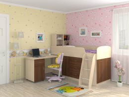 Детская кровать-чердак Дюймовочка 1