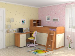 Детская кровать-чердак Дюймовочка 1