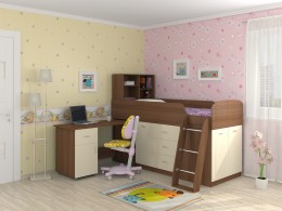 Детская кровать-чердак Дюймовочка 1