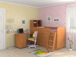 Детская кровать-чердак Дюймовочка 1