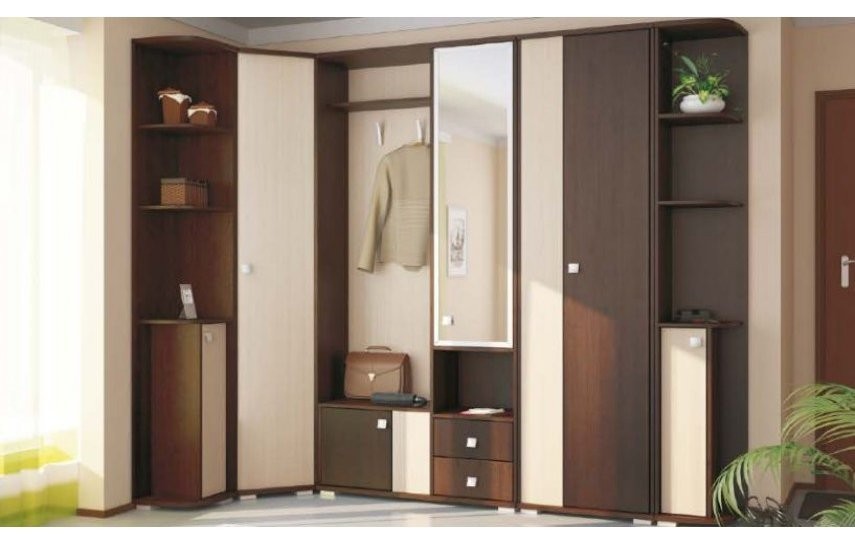 Модульная прихожая Домино (Венге / дуб молочный)