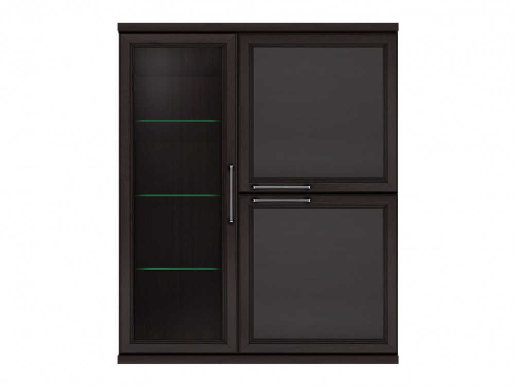 Навесной шкаф-витрина  Полка 3 дверная (1 стеклодверь) Палермо