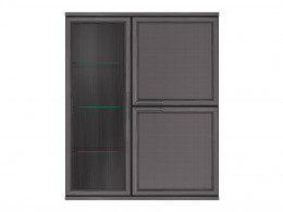 Навесной шкаф-витрина  Полка 3 дверная (1 стеклодверь) Палермо