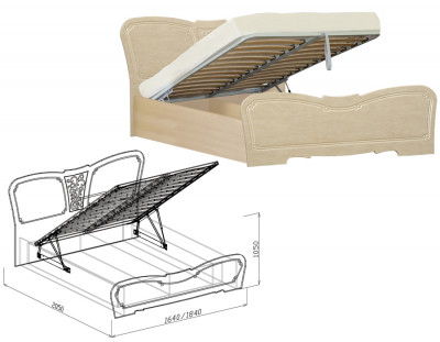 Кровать №1 с подъёмником (с ортопедическим основанием) Верона 184 см