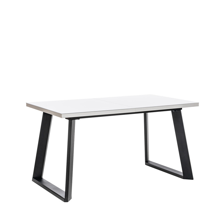 Стол раздвижной Leset Флорес 140, стекло Белое/опоры Черные