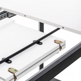 Стол раздвижной Leset Флорес 140, стекло Белое/опоры Черные