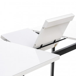 Стол раздвижной Leset Флорес 140, стекло Белое/опоры Черные