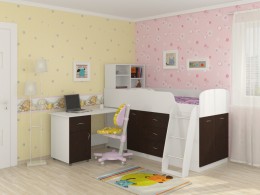 Детская кровать-чердак низкая "Дюймовочка 1"