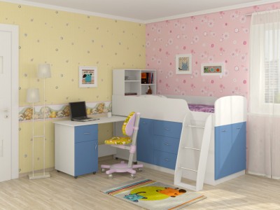 Детская кровать-чердак низкая "Дюймовочка 1"