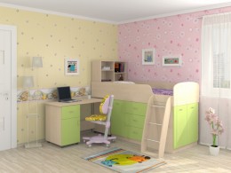 Детская кровать-чердак низкая "Дюймовочка 1"