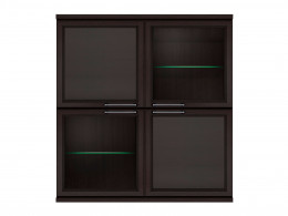 Навесной шкаф-витрина Полка 4 дверная (2 стеклодвери) Палермо