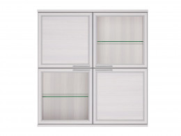 Навесной шкаф-витрина Полка 4 дверная (2 стеклодвери) Палермо