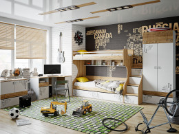 Двухъярусная кровать с приставной лестницей ТриЯ Оксфорд