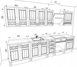 Кухня Камелия 2,8 метра