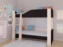 Кровать двухъярусная АСТРА 2 Дуб молочный/Сонома без ящика