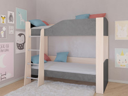 Кровать двухъярусная АСТРА 2 Дуб молочный/Сонома без ящика