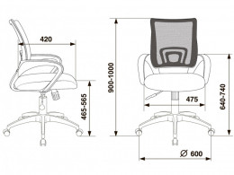 Офисное кресло Бюрократ CH-695K_BL_DG_R