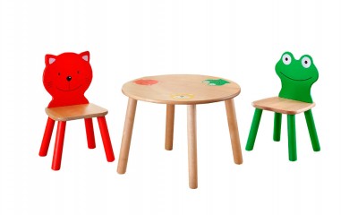 Столик  стульчики  Комплект ( детский Котенок+  Лягушонок+  круглый)