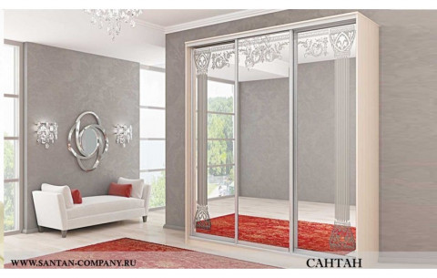 Шкаф-купе Оптима №2 2,2-3 зеркало пескоструй