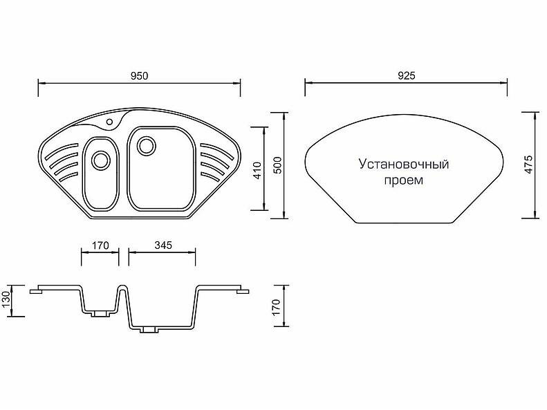 Мойка из камня М-14 Мойка из камня М-14