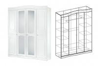 Шкаф 4х створчатый Шарлота 170 см