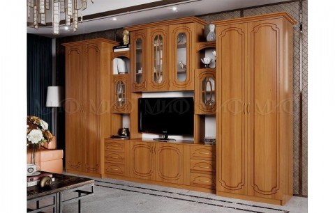 Гостиная Альберт со шкафами МДФ матовая