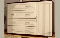Комод МДФ №4 (Белый глянец, Ясень шимо светлый)