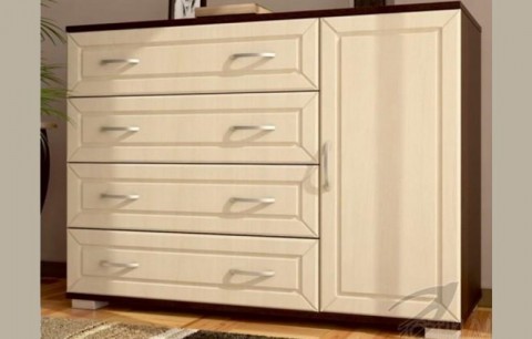 Комод МДФ №4 (Белый глянец, Ясень шимо светлый)