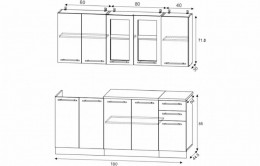 Кухня МДФ 1800 Волна
