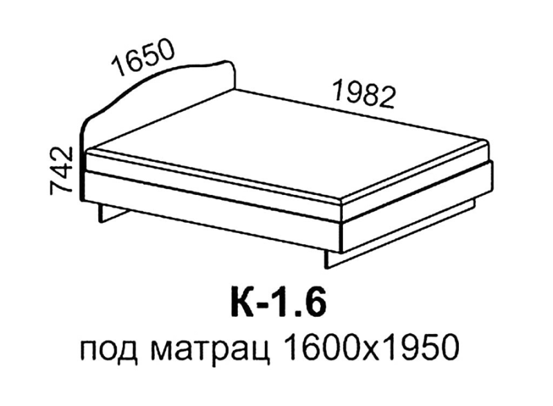 Кровать Светлана К (1650х1982 мм) Светлана (В) 165 см Кровать Светлана К (1650х1982 мм) Светлана (В) 165 см