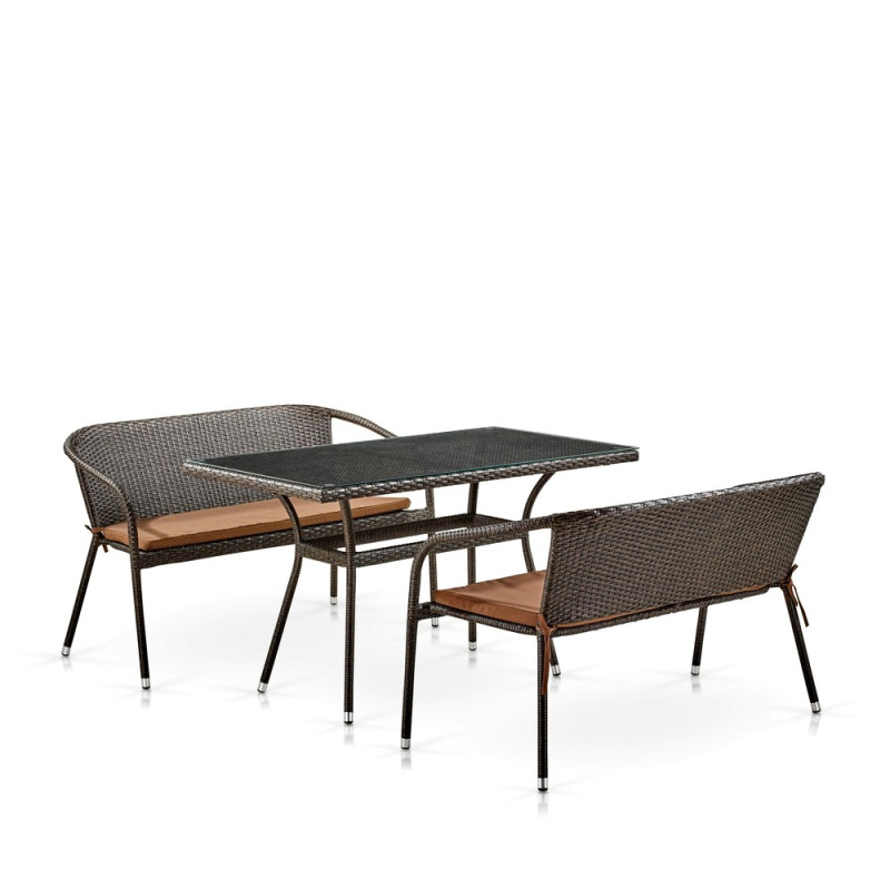 Комплект мебели из иск. ротанга T286A/S139A-W53 Brown Комплект мебели из иск. ротанга T286A/S139A-W53 Brown