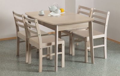 Обеденная группа для столовой и гостиной  обеденный раздвижной (овальная крышка) + 4 стула Массив