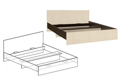Кровать прямая спинка (б\м) Светлана (ММ) 95 см