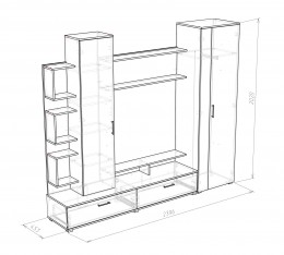 Гостиная НК-Мебель Стенка для гостиной Лаверна