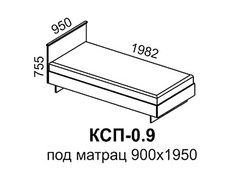 Кровать Светлана КСП (950х1982 мм) Светлана (В) 95 см Кровать Светлана КСП (950х1982 мм) Светлана (В) 95 см