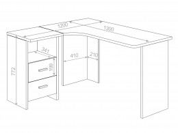 Компьютерный стол  Угл130 с тумбой