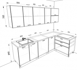 Кухня Люкс 2,4 метра
