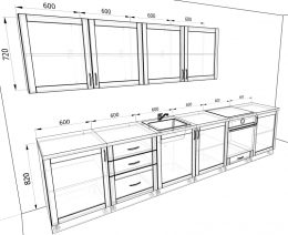 Кухня Базис Nicole-Wood 3,6 метра