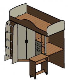Кровать-чердак Теремок 1
