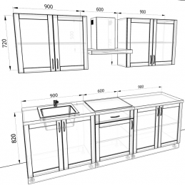 Кухня Базис Nicole-Wood 2,4 метра