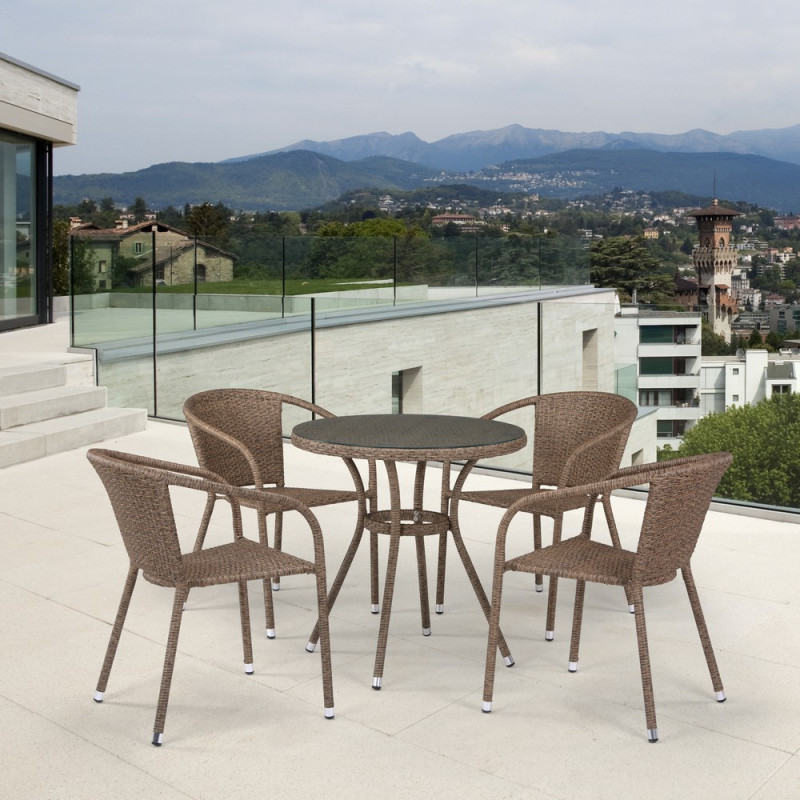 Комплект плетеной мебели T282ANT/Y137C-W56 Light Brown 4Pcs Комплект плетеной мебели T282ANT/Y137C-W56 Light Brown 4Pcs