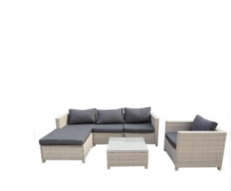 Комплект плетеной мебели из искусственного ротага с диваном YR821