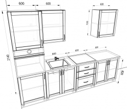 Кухня Базис Nicole-Wood 2,8 метра