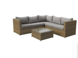Комплект плетеной мебели из искусственного ротага с диваном YR825