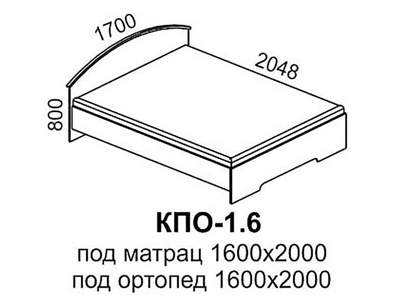 Кровать Светлана КПО (1700х2048 мм) Светлана (В) 170 см Кровать Светлана КПО (1700х2048 мм) Светлана (В) 170 см