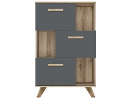 Стеллаж  Шкаф низкий с нишами Вега Скандинавия