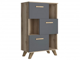Стеллаж  Шкаф низкий с нишами Вега Скандинавия