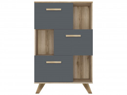 Стеллаж  Шкаф низкий с нишами Вега Скандинавия